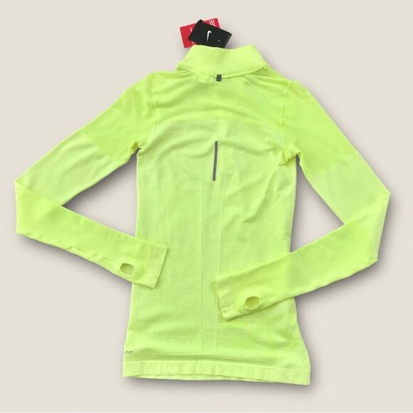 Nike NWT Athletic Dri-Fit Top Lime Green Running Outdoor Activewear - Picture 4 of 6